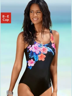Maillot de bain imprimé floral plaqué devant