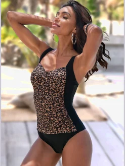 Maillot de bain imprimé léopard tendance