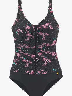 Maillot de bain imprimé tendance avec fleurs et petits pois