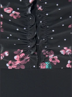 Maillot de bain imprimé tendance avec fleurs et petits pois