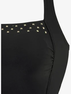 Maillot de bain élégant avec rivets décoratifs couleur or