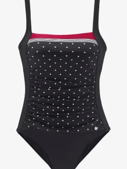 Maillot de bain élégant mélange de rayures et pois