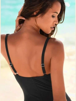 Maillot de bain élégant mélange de rayures et pois