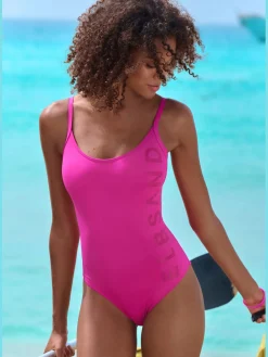 Maillot de bain marque inscrite ton sur ton