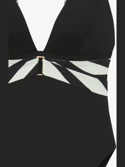 Maillot de bain style uni moderne avec détails contrastés