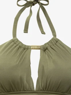 Maillot de bain style uni avec accessoire couleur or