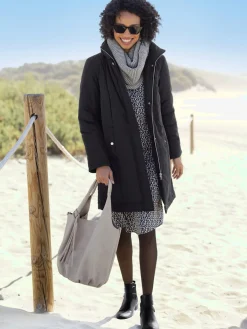 Manteau court col froncé mode