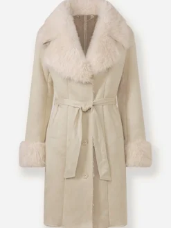 Manteau court élégante imitation daim