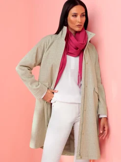 Manteau court motif à carreaux