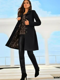 Manteau court superbe doublure au motif léopard