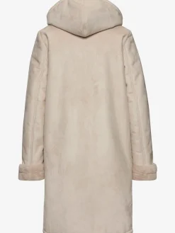 Manteau en imitation cuir manteau avec capuche doublée