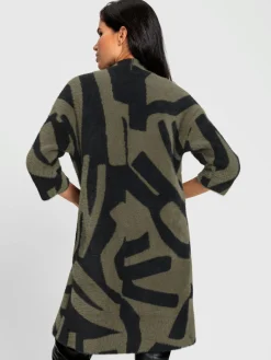 Manteau en tricot fil moelleux à poils longs