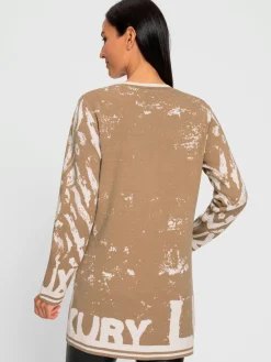Manteau en tricot motif jacquard tendance