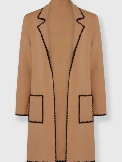 Manteau en tricot superbes coutures contrastées