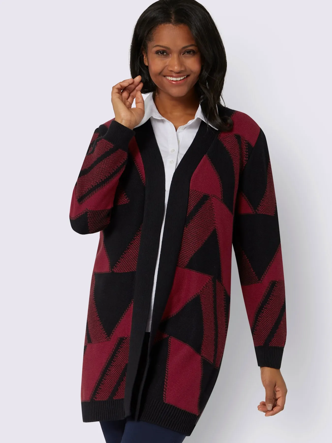 Manteau en tricot tricot jacquard de qualité