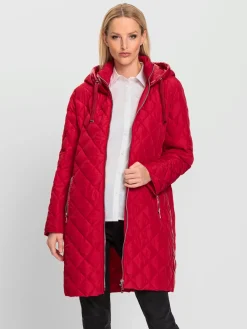 Manteau matelassé mélange de matières tendance