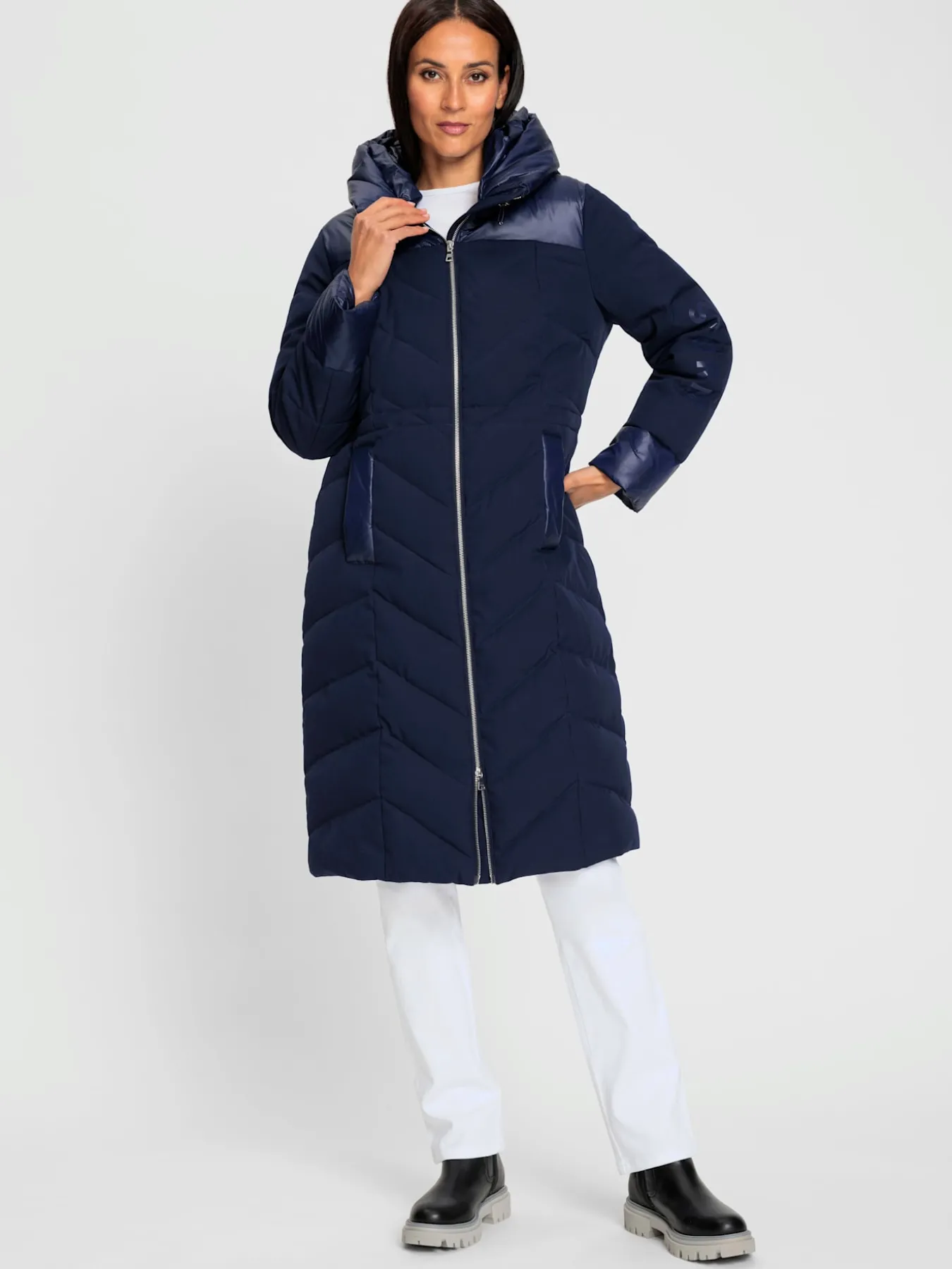 Manteau matelassé mélange mat et brillant