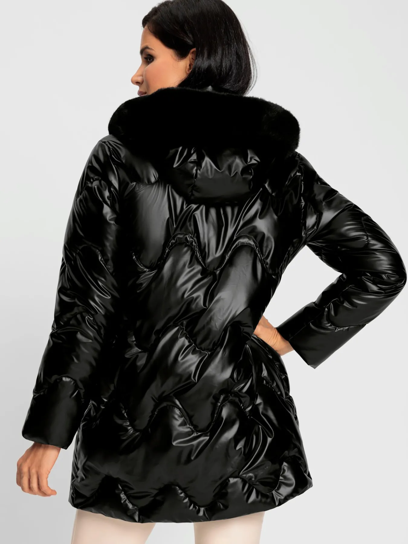 Manteau matelassé revêtement mat et brillant