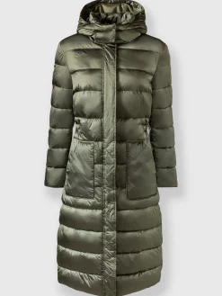 Manteau matelassé velours élastique brillant dans la capuche