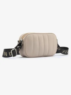 Mini-sac avec matelassage tendance et logo imprimé sur la bandoulière
