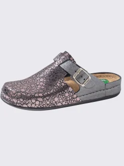 Mules cuir vachette gaufré