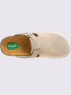 Mules cuir velours de vache.