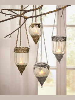Panier suspendu pendentif en verre