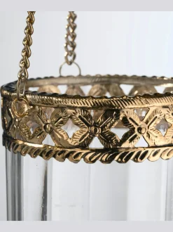 Panier suspendu pendentif en verre