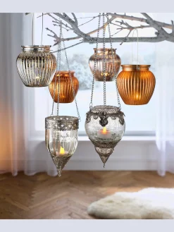Panier suspendu pendentif en verre