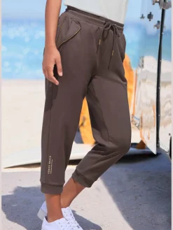 Pantalon 7/8 bords-côtes doux avec cordon de serrage