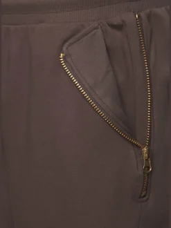Pantalon 7/8 bords-côtes doux avec cordon de serrage