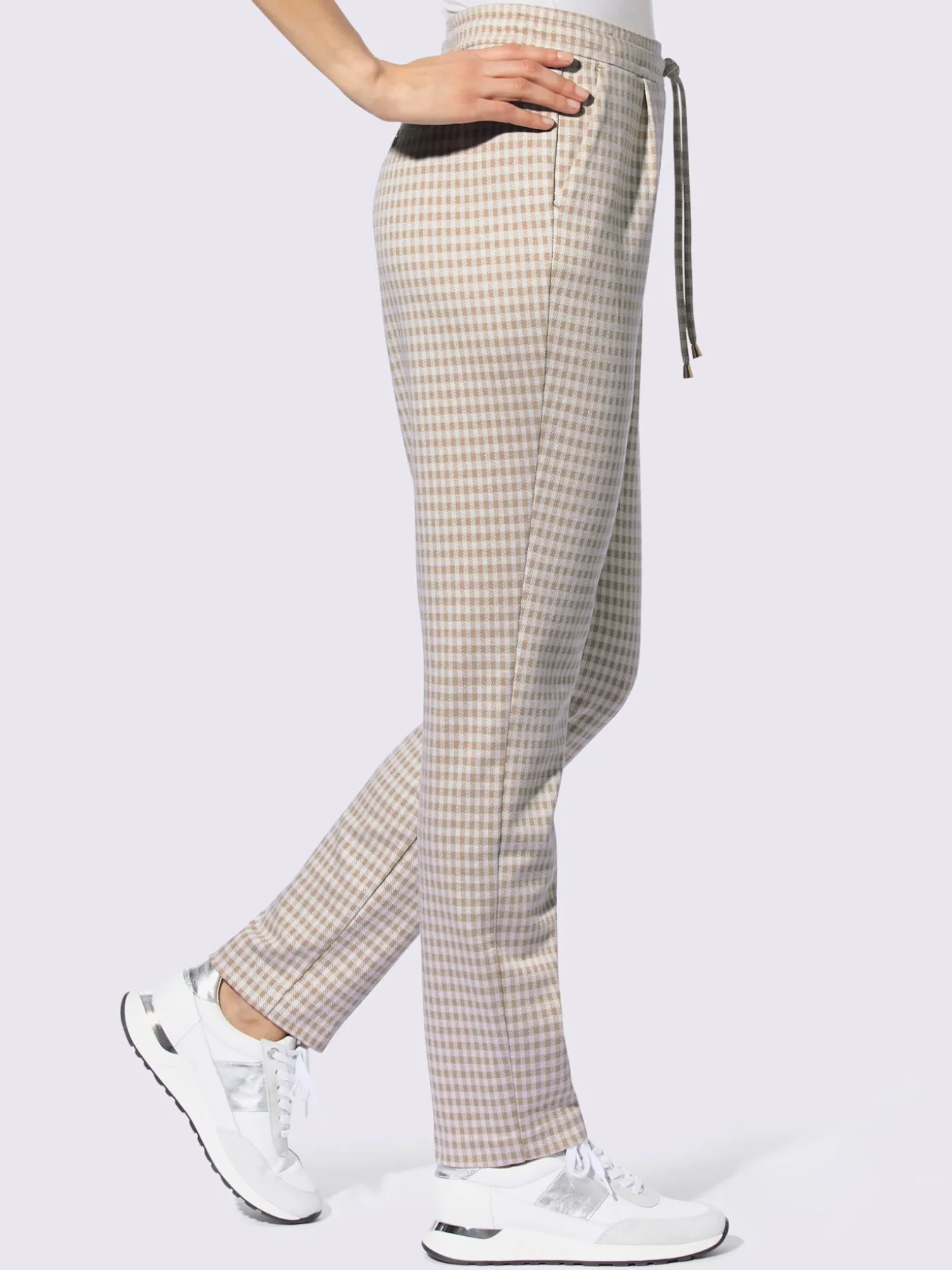 Pantalon à carreaux jersey moelleux