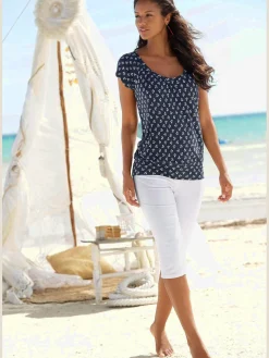 Pantalon 3/4 coupe 5 poches classique