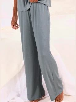 Pantalon 7/8 en tricot côtelé