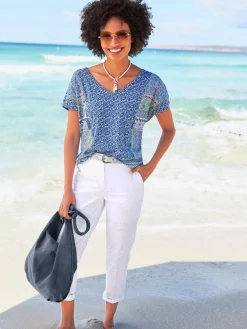 Pantalon 7/8 motif ajouré