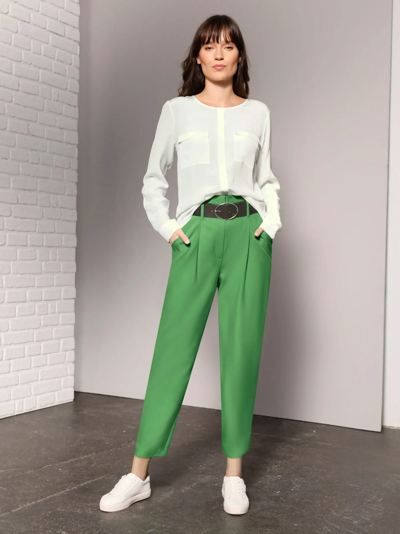 Pantalon à pinces qualité tissée