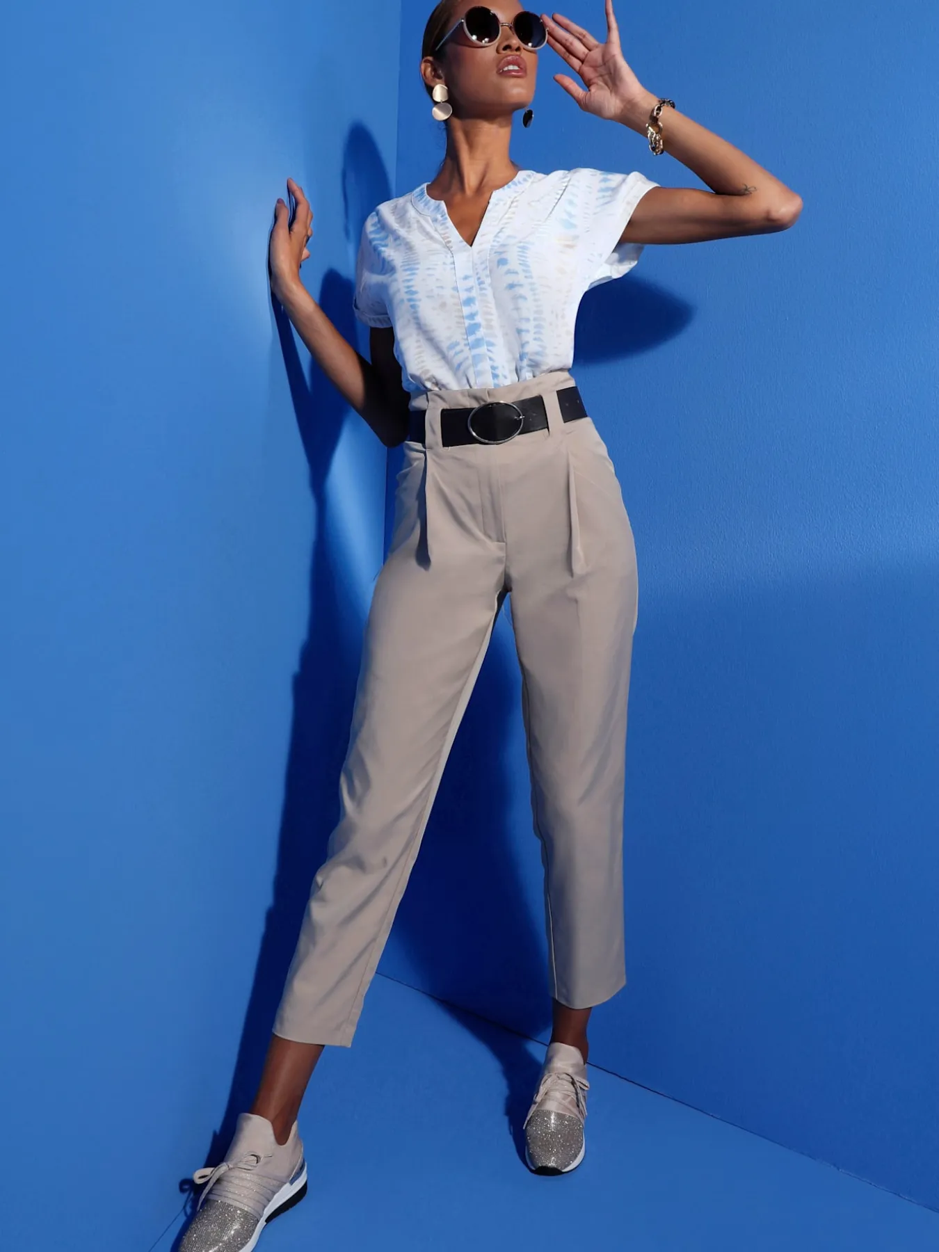 Pantalon à pinces qualité tissée