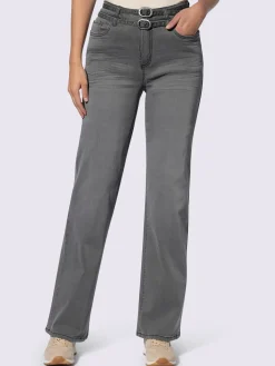 Pantalon 5 poches coupe droite aux jambes