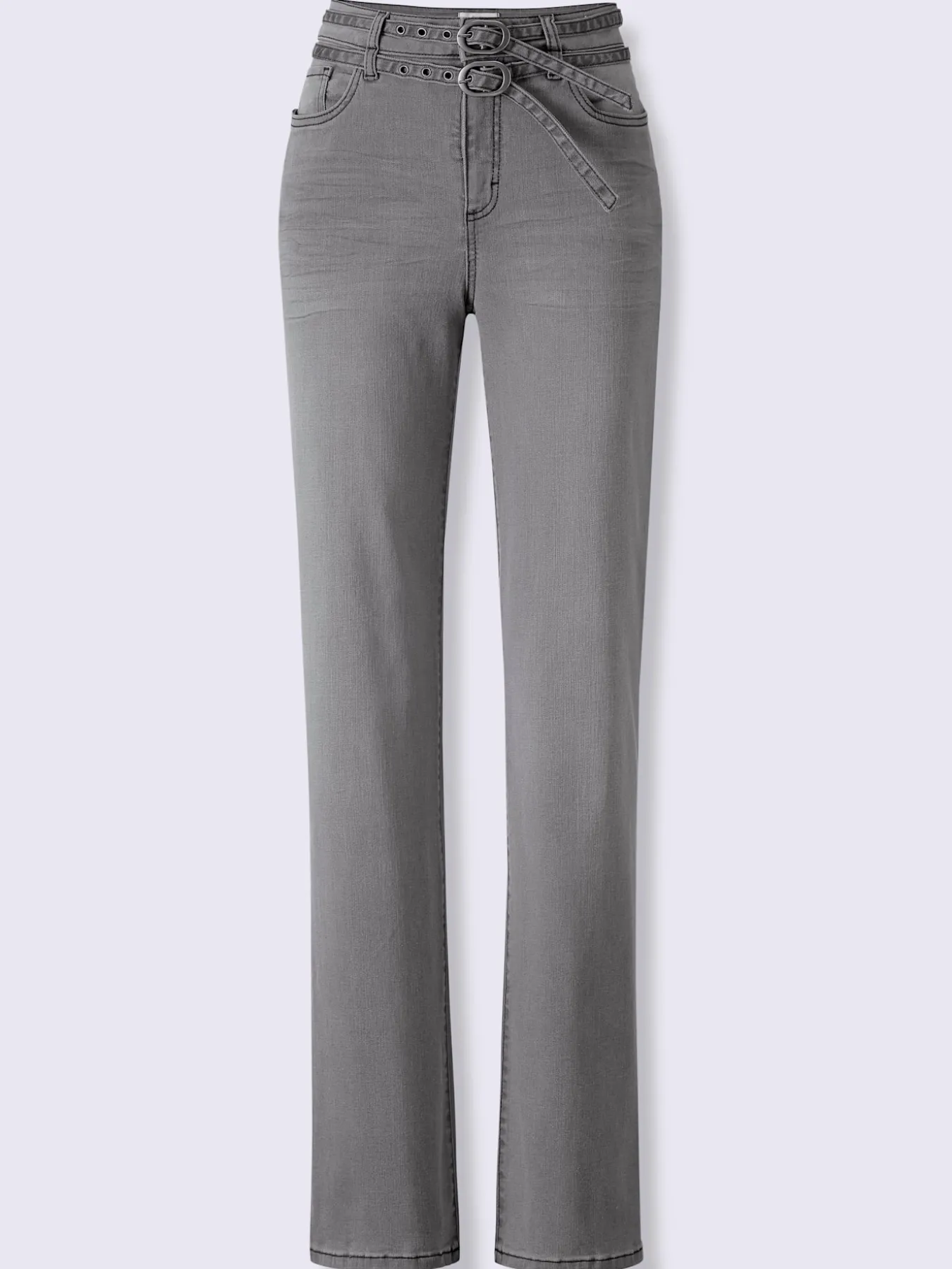 Pantalon 5 poches coupe droite aux jambes