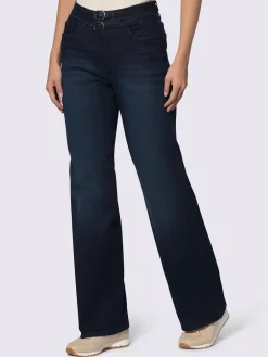 Pantalon 5 poches coupe droite aux jambes