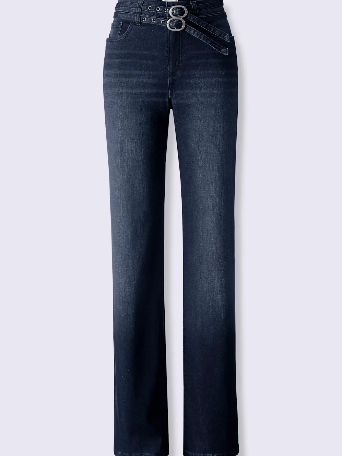 Pantalon 5 poches coupe droite aux jambes