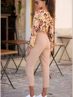 Pantalon 7/8 poches fendues pratiques