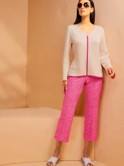 Pantalon 7/8 tissu structuré de qualité