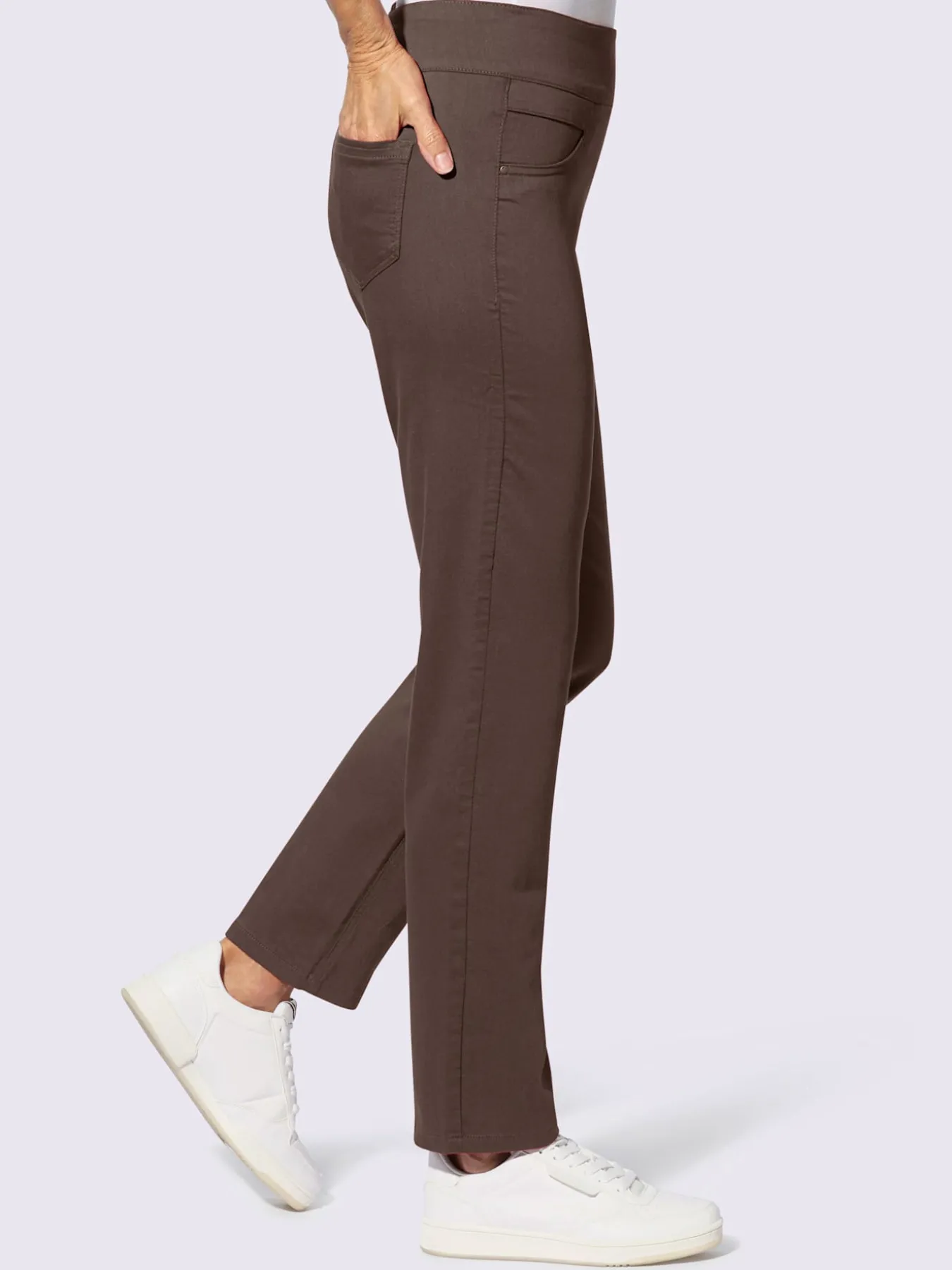 Pantalon avec ceinture large élastique et poches