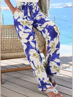 Pantalon avec large ceinture élastique