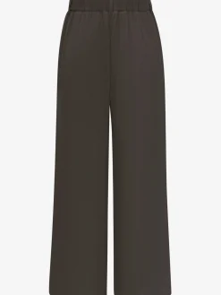 Pantalon avec plis de ceinture pantalon tissé avec deux boutons aux bords-côtes
