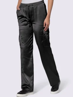 Pantalon cargo qualité satin légèrement brillante