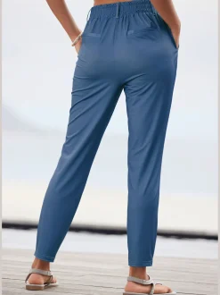 Pantalon ceinture élastique avec cordon