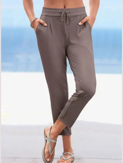 Pantalon ceinture élastique avec cordon