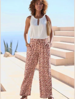 Pantalon ceinture élastique avec coulisse réglable
